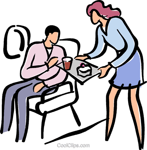 Flight Attendant With Passenger Royalty Free Vector - Flight Attendant Serving Drinks Clipart (472x480)