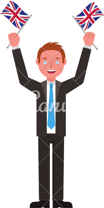 Businessman With Flags Of Great Britain Avatar Character - Businessman With Flags Of Great Britain Avatar Character (800x800)
