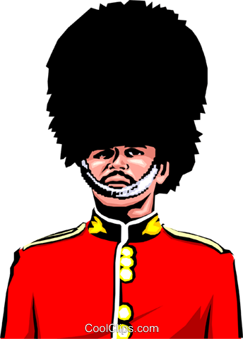 British Guard With Bearskin Hat Royalty Free Vector - British Clipart Png (344x480)
