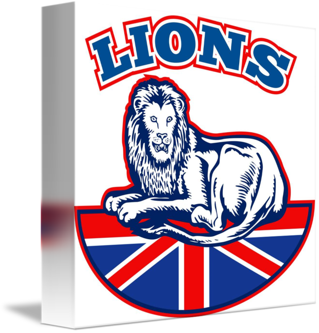 Lion Sitting Gb British Union Jack Flag By Aloysius - British And Irish Lions (623x650)