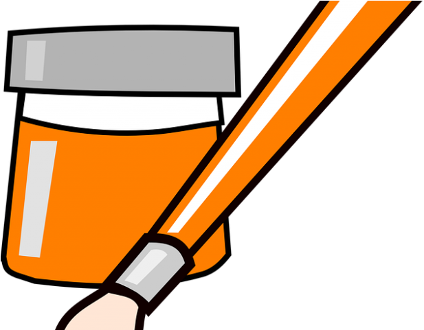 Paint Brush Clipart Orange - Red Paint Brush Clipart (640x480)