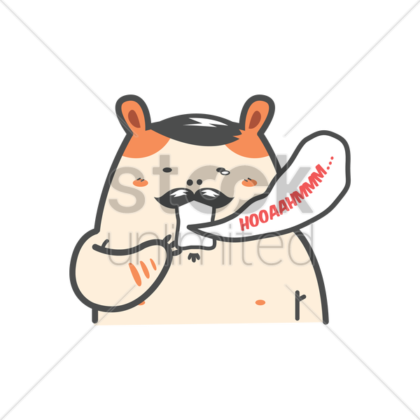 Cartoon Hamster Yawning Vector Image Stockunlimited - Money Hamster (600x600)