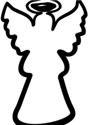 Simple Clipart Angel - Black And White Angel Clipart Png (640x480)