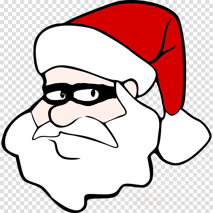 Shhh Secret Santa Clip Art - Cartoon Santa Head (900x900)