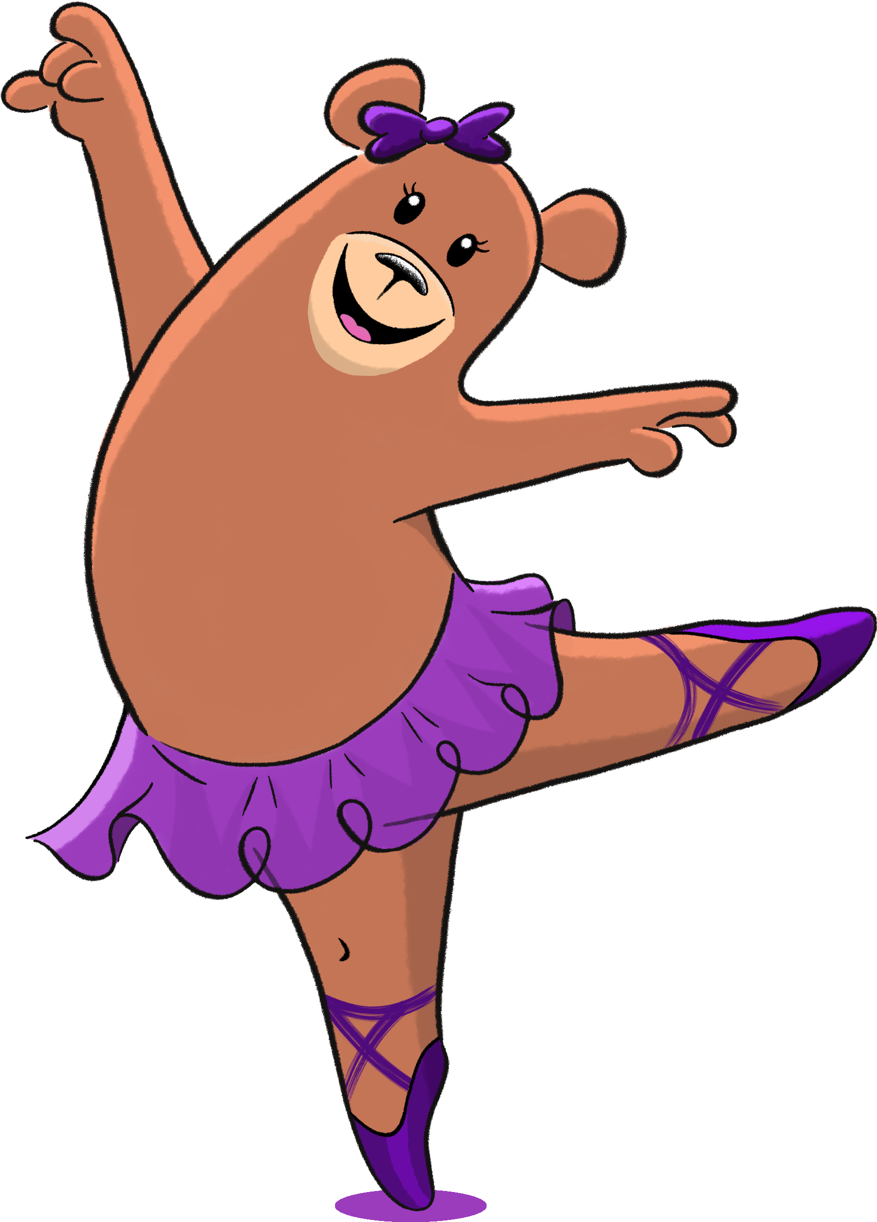 Ballerina Bear Final - Cartoon (4200x3000)