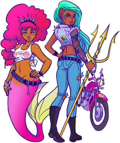 This Mermaid Punk Collection Tells The Story Of Underwater - Cartoon (400x485)