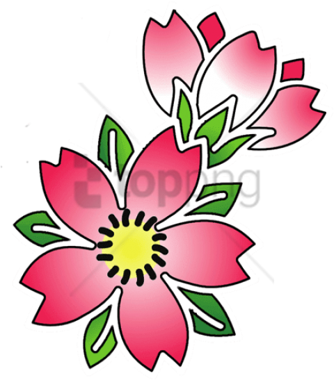 Free Png Cherry Blossom Flower Tattoo Outline Png Image - Cherry Blossom Tattoo Flash (480x547)