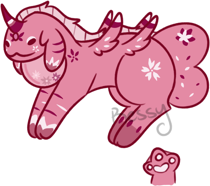 Cherry Blossom Adopt (closed) By Ressicle - Cartoon (730x742)