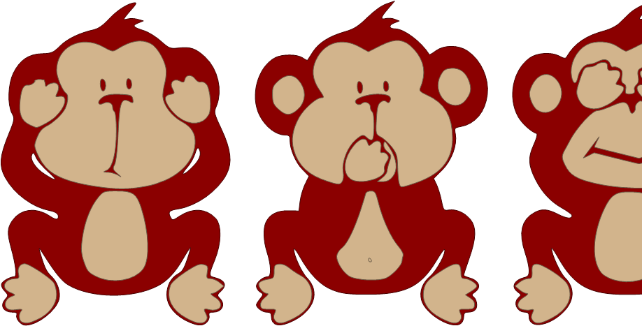 Reindeer Clipart Evil - Cute Three Wise Monkeys (918x467)