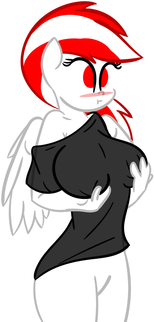 Boob Squish Cyber By Binary-6 - Cartoon (671x1191)