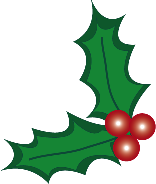 Pretty Christmas Clip Art Vector Nathan K Pope Painting - Christmas Holly Clipart (352x408)
