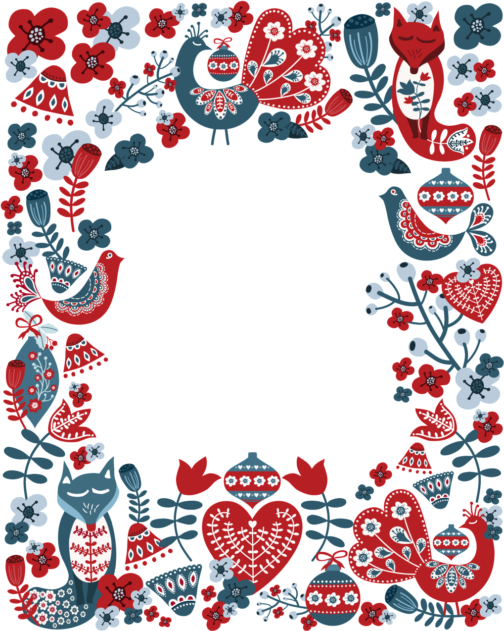 Watercolor Transparent Christmas Border Png - Transparent Christmas Photo Border (1019x1274)