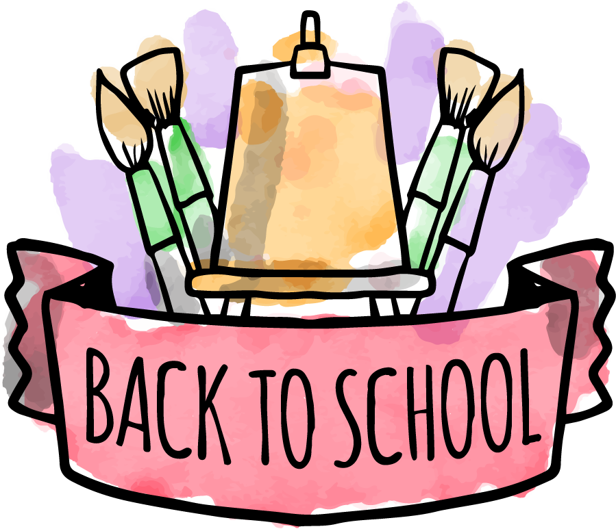 First Day Of School Watercolor (899x773)