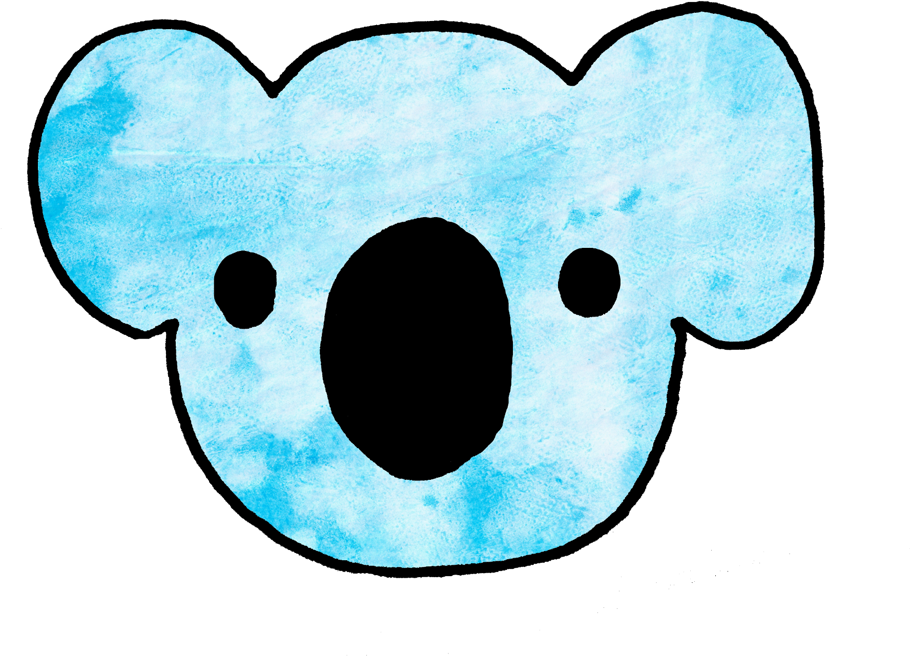 Blue Watercolor Koala - Koala (2340x2265)
