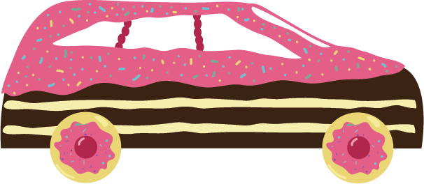 Candy Covered Car - Candy Car Png (606x264)