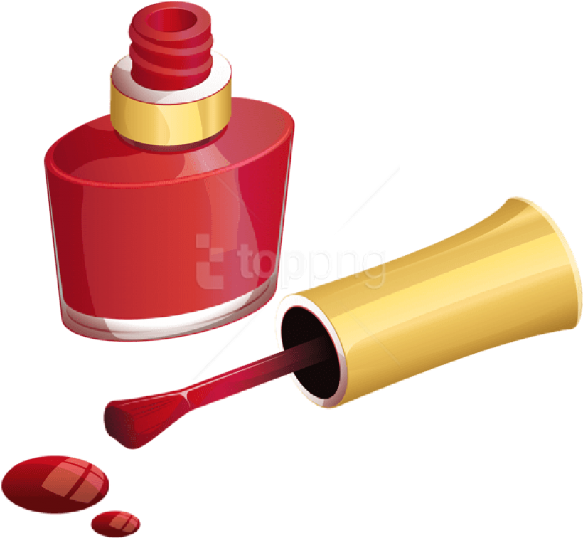 Free Png Download Red Nail Polishpicture Clipart Png - Nail Polish Clipart (850x801)