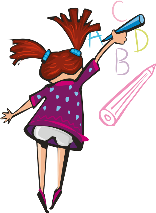 School Days Clip Art Penguin Girl - Egbindinatl Correct The Spelling (566x800)