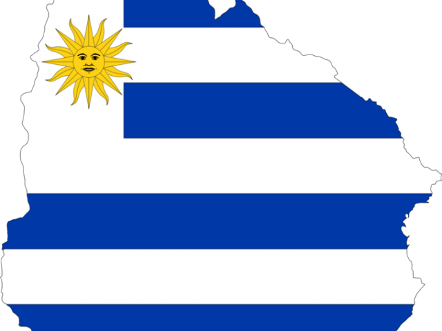 Uruguay Flag Clipart Graphics - Uruguay Map Clipart (640x480)