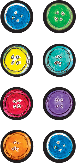 Pete The Cat Groovy Buttons Mini Stickers - Circle (321x685)