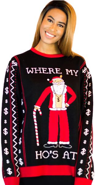 Santa's Ho's Ugly Christmas Sweater Unisex - Sweater (600x600)