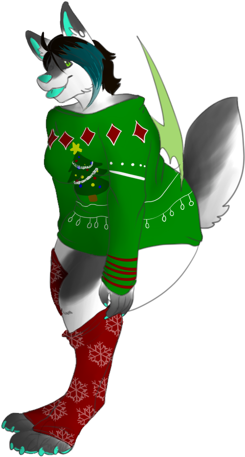 Ugly Sweater Cute Pup - Cartoon (670x999)