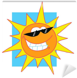 Grinning Sun Wearing Shades, Shining In A Blue Sky - Sun Clipart (400x400)