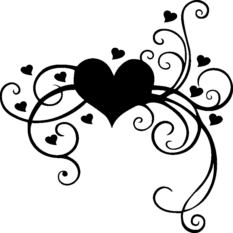 Stickers De Silhouettes Et Personnages - Coeur Baroque (800x800)