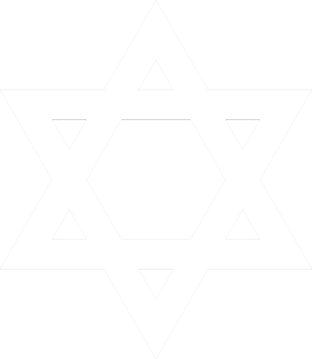 Star Of David Png White (1291x1489)