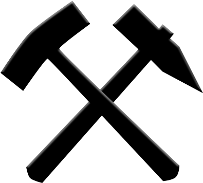 Schlaegel Und Eisen-sign Of Miningpng Wikimedia - Mining Symbol (421x421)