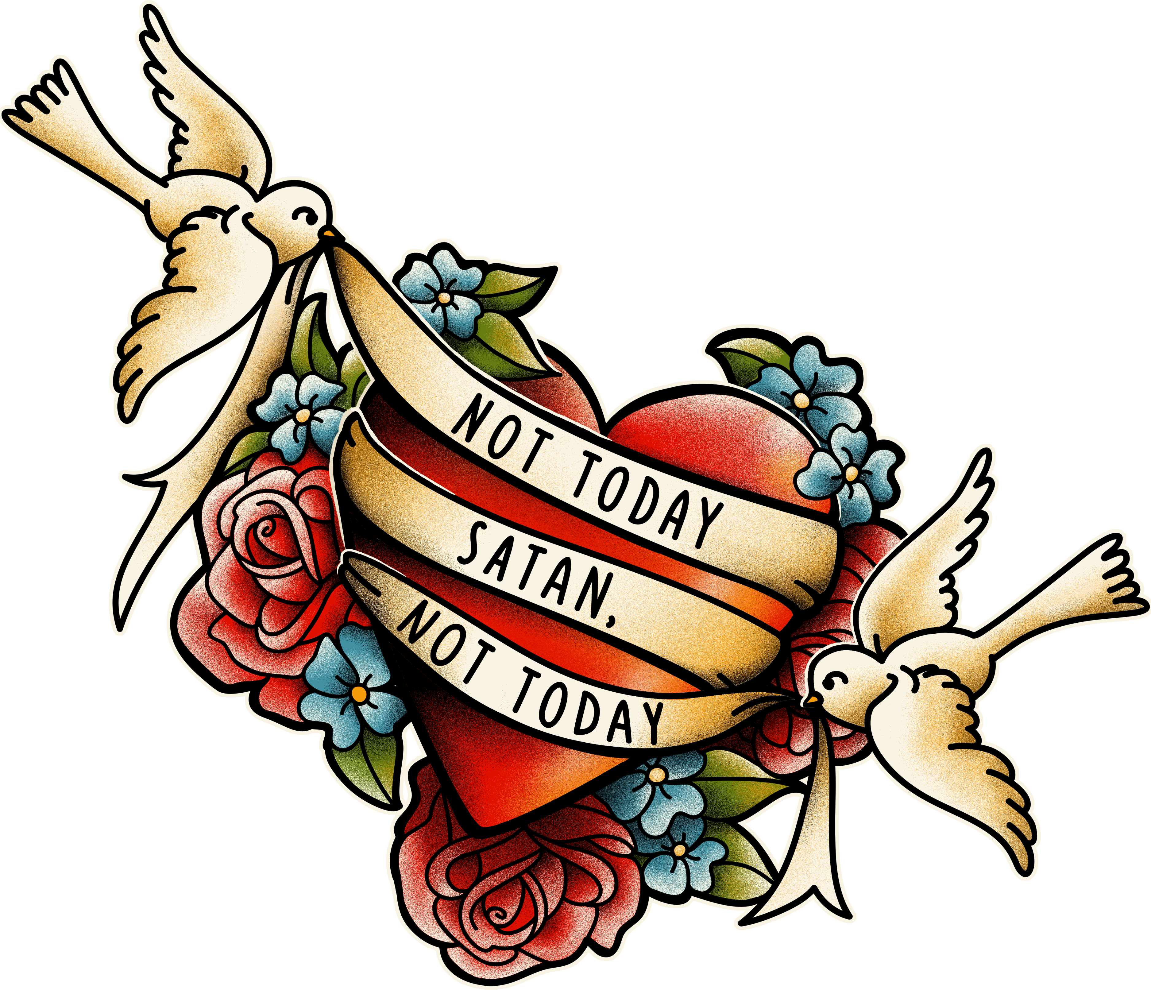 Get It On A Tee For $10 Or 50% Off On Everything Else - Not Today Satan Tattoo (4200x4800)