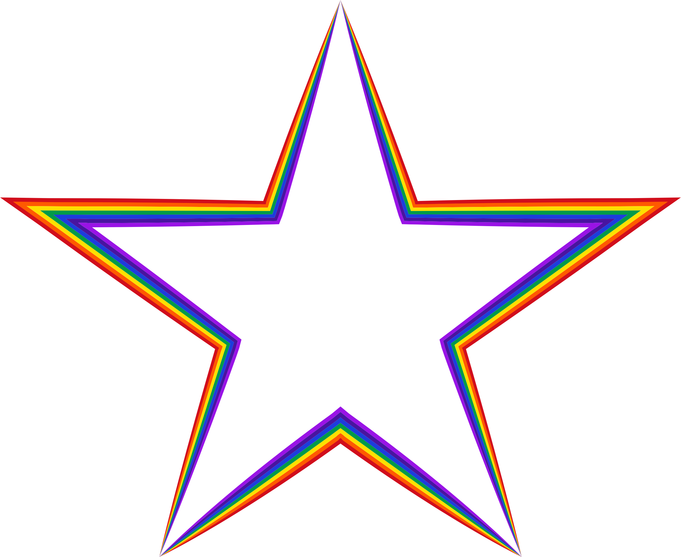 Rainbow Star Clip Art - Christmas Decorations Clip Art Black And White (2376x1946)