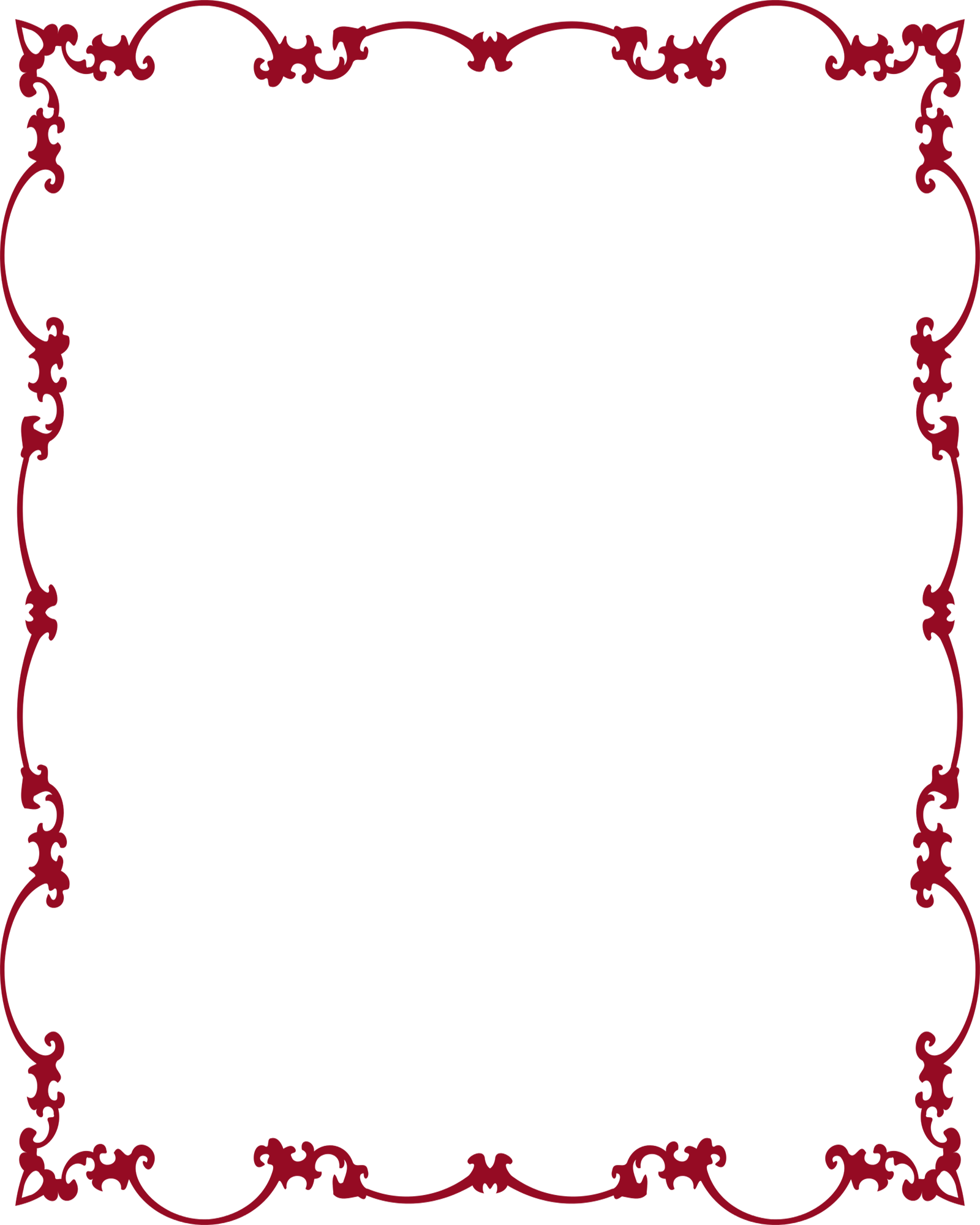 Antique Style Red Frame - Black And White Floral Frame (1600x2000)