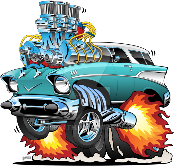 600 X 572 2 - Muscle Car Hot Rod Cartoon Car (600x572)