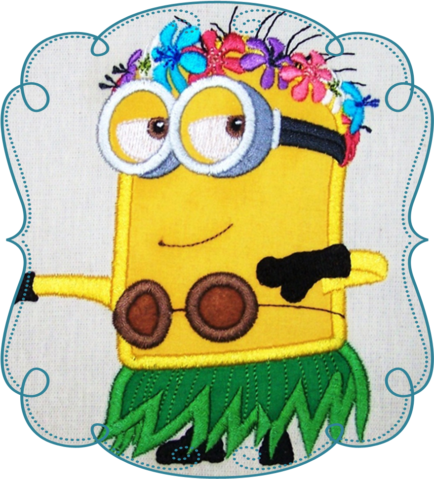 Minions Clipart Hula - Cartoon (1000x1000)