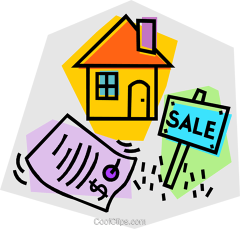 Casa À Venda Livre De Direitos Vetores Clip Art Ilustração - Clip Art House Black And White (480x458)