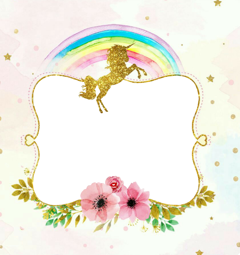 Clip Art Frame Unicornio Png - Frame Unicornio Png (841x893)