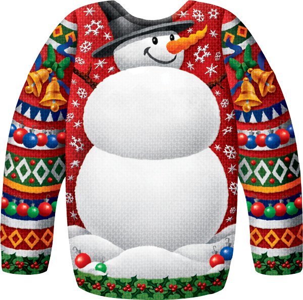 Ugly Christmas Sweater™ - Ugly Christmas Sweater Art (600x594)
