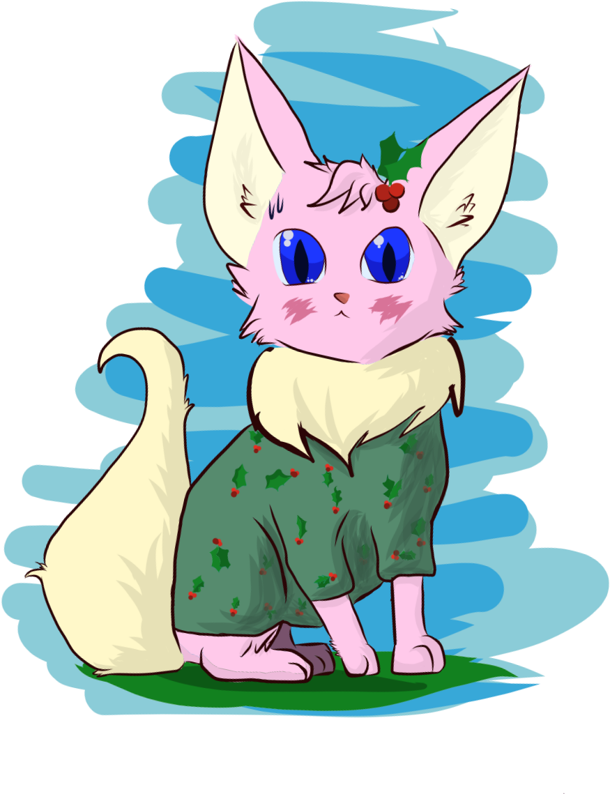 Sheba In Her Ugly Christmas Sweater - Cartoon (1000x1222)