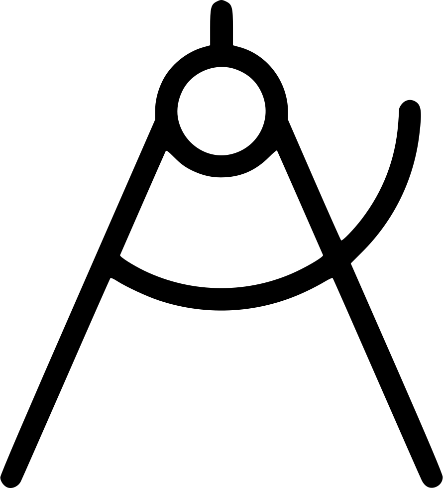 Creative Clipart Black And White - Compass Line Icon (890x980)