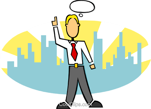 Stylized Businessman Thinking Royalty Free Vector Clip - Pensar Vetor Png (480x347)