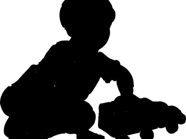 Silhouettes Clipart 12 Year Old Boy - Child Playing With Toys Silhouette (640x480)
