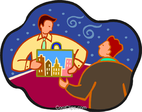 Real Estate Agent Selling Homes Royalty Free Vector - Real Estate Agent Selling Homes Royalty Free Vector (480x379)