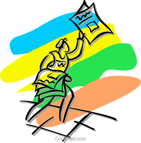 Paper Boy Selling Newspapers Royalty Free Vector Clip - Paper Boy Selling Newspapers Royalty Free Vector Clip (475x480)