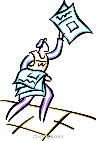 Paper Boy Selling Papers Royalty Free Vector Clip Art - Paper Boy Selling Papers Royalty Free Vector Clip Art (329x480)