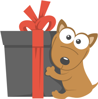 Chien Avec Cadeau - Собака И Подарок (400x400)