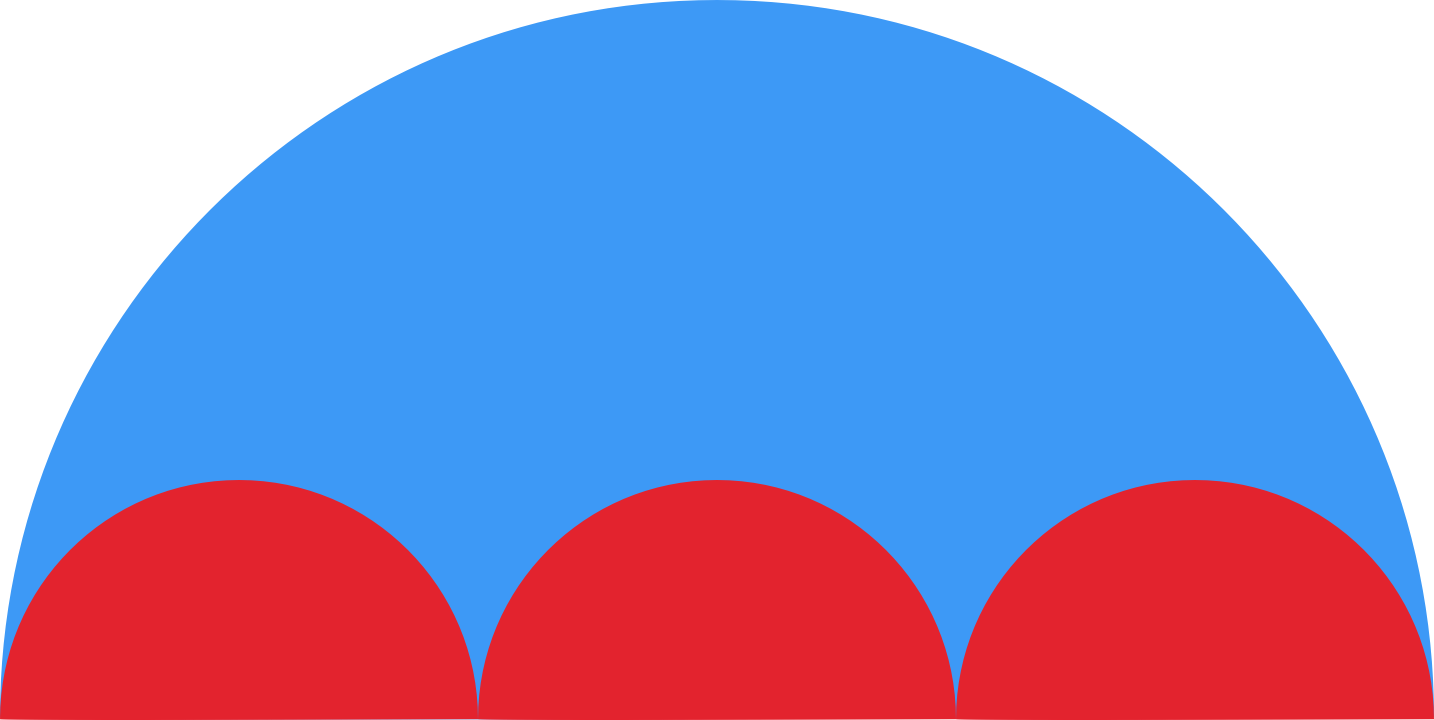 Three Semicircles Are Drawn Inside The Large Semicircle - Circle (1434x720)