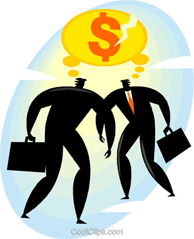 Empresários A Pensar Em Dinheiro Livre De Direitos - Illustration (391x480)