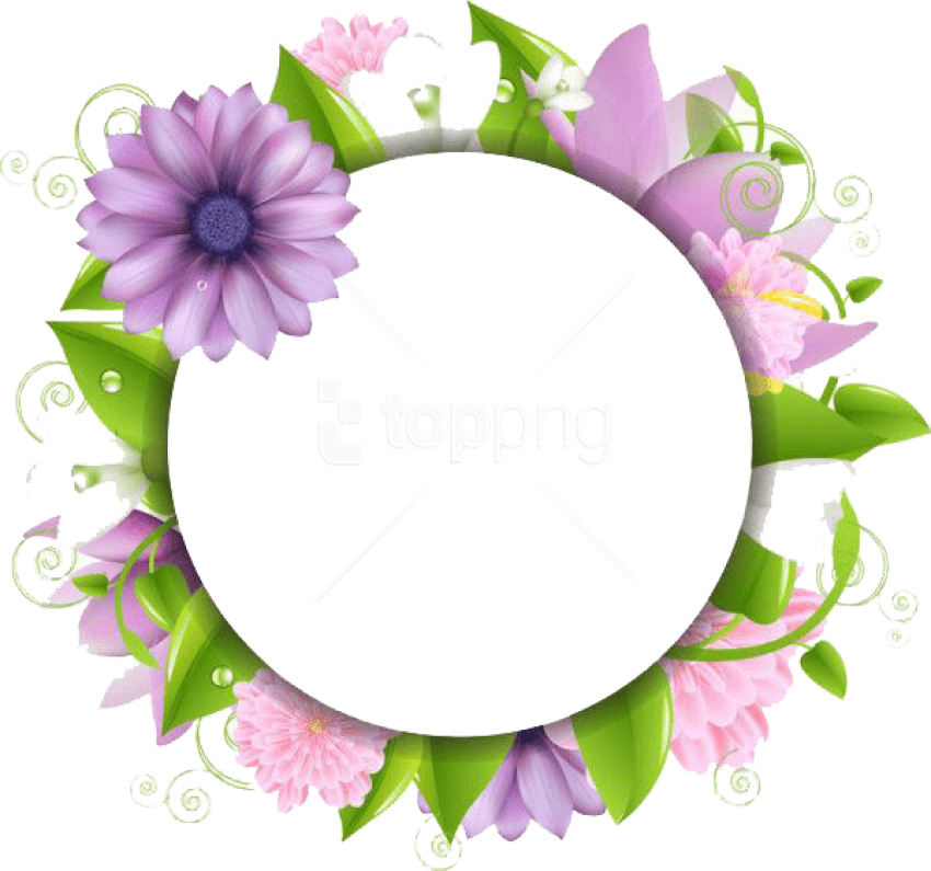 Free Png Flowers Borders Picture Png - Flower Circle Border Png (850x795)