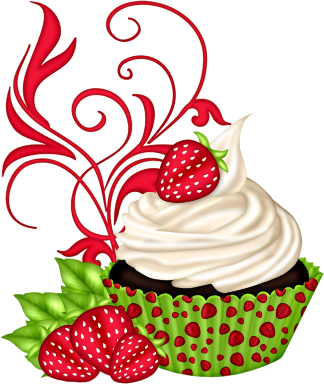 Cupcake Clipart, Cupcake Art, Cupcake Cakes, Candy - Cupcake Clipart Png Strawberry (659x800)
