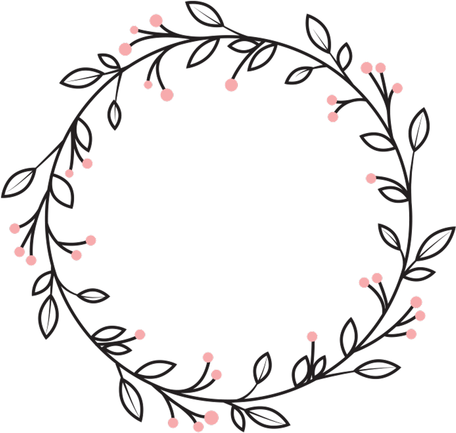 #berries #leaves #vines #wreath #swirls #decoration - Png Circle Decoration (1024x1024)
